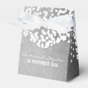 string lights elegant silver grey favour box