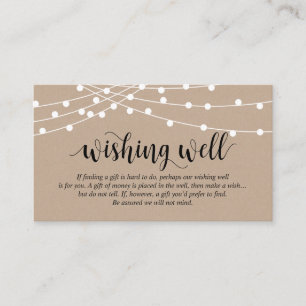 String lights, Farm Kraft themed, Wishing Well Enclosure Card