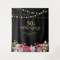 String Lights & Flowers 50th Wedding Anniversary
