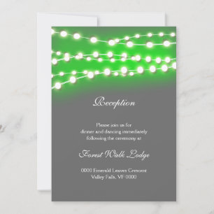 String lights green garden glow RECEPTION Invitation