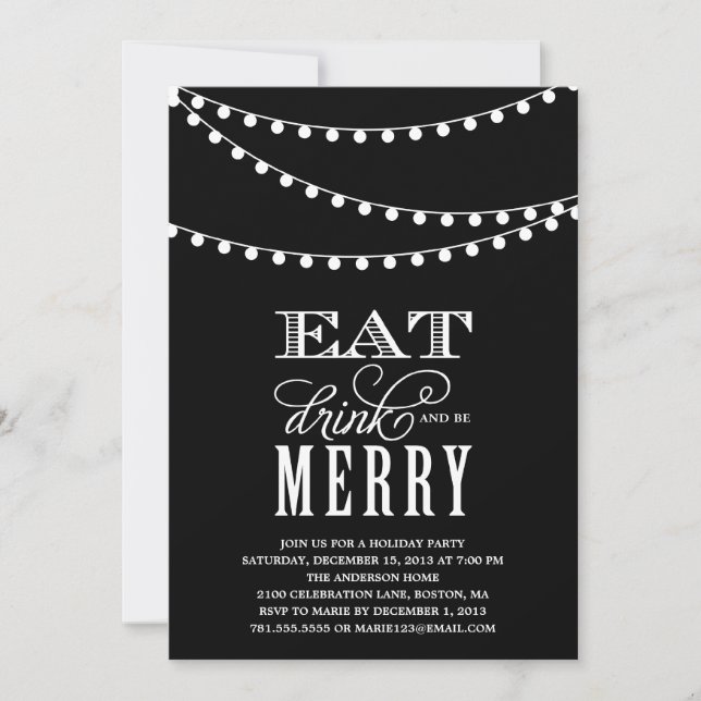 STRING LIGHTS | HOLIDAY PARTY INVITATION (Front)