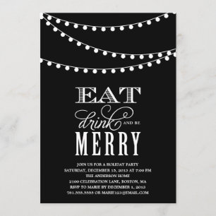 STRING LIGHTS HOLIDAY PARTY INVITATION