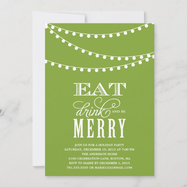 STRING LIGHTS | HOLIDAY PARTY INVITATION (Front)