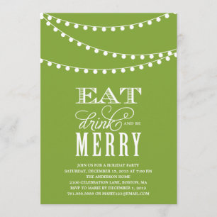 STRING LIGHTS HOLIDAY PARTY INVITATION