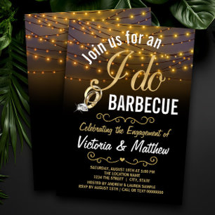 String Lights I Do BBQ Invitations