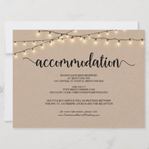String Lights Kraft, Accommodation Enclosed Card