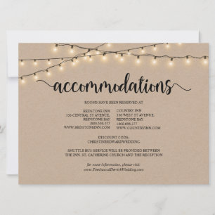 String Lights Kraft, Accommodation Enclosed Card