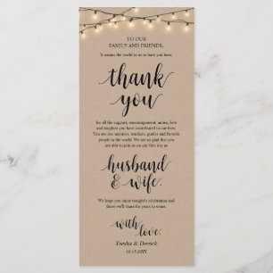 String Lights Kraft, Place Setting Thank You Cards