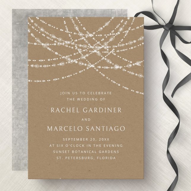 String Lights Kraft Wedding Invitation (Creator Uploaded)
