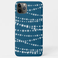 String Lights on blue iPhone Case