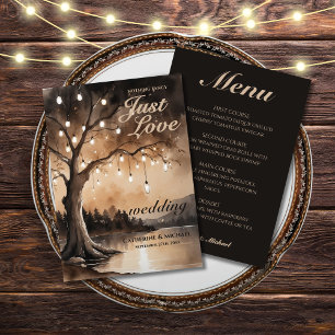 String Lights On Tree Romantic Country Wedding  Menu