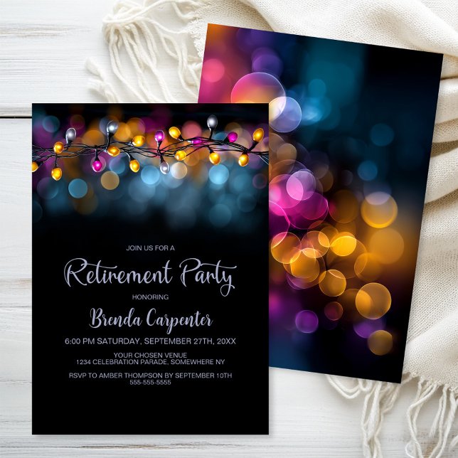 String Lights Retirement Party Invitation (Creator Uploaded)