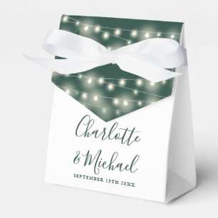 String Lights Signature Script Emerald Wedding Favour Box