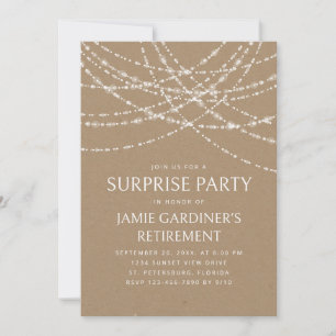String Lights Surprise Retirement Party Invitation