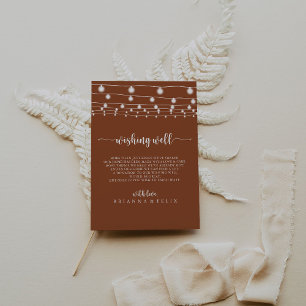 String Lights Terracotta Wedding Wishing Well  Enclosure Card