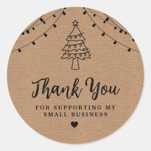 String Lights Thank you craft paper Classic Round  Sticker