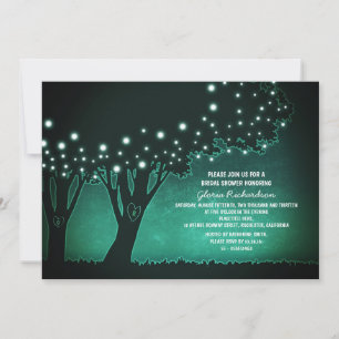 String lights tree rustic bridal shower invitation