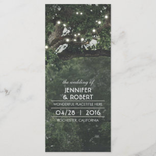 String Lights Tree-Rustic Woodland Wedding Program