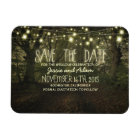 String lights trees path rustic save the date