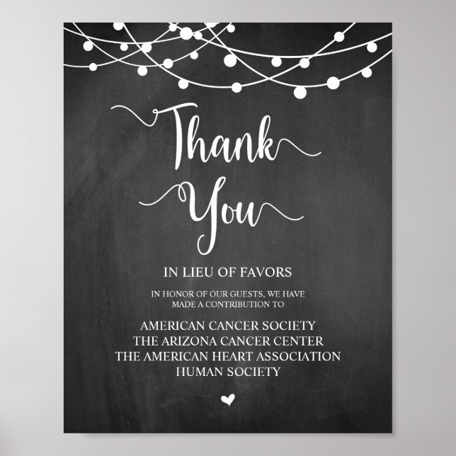 String Lights, Wedding Donation, Contribution Poster (Front)