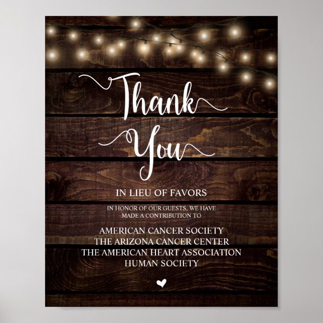 String Lights, Wedding Donation, Contribution Poster (Front)