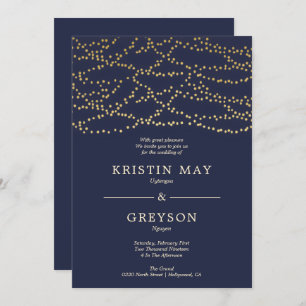String Lights Wedding Invitation