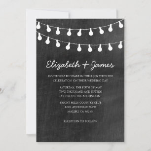 String Lights Wedding Invitations
