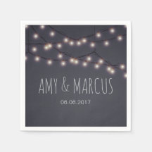 String lights wedding napkin
