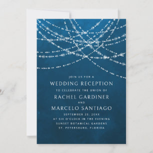 String Lights Wedding Reception Invitation