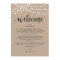 String Lights, Wedding Welcome and Itinerary Card