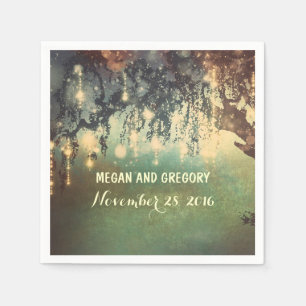 String Lights Willow Tree Branches Wedding Napkin
