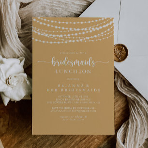 String Lights Yellow Bridesmaids Luncheon Shower   Invitation