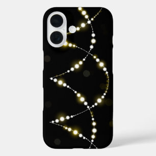 String of Glowing Lights on Black iPhone 16 Case