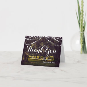 String of Light Oak Tree Wedding Thank You Cards