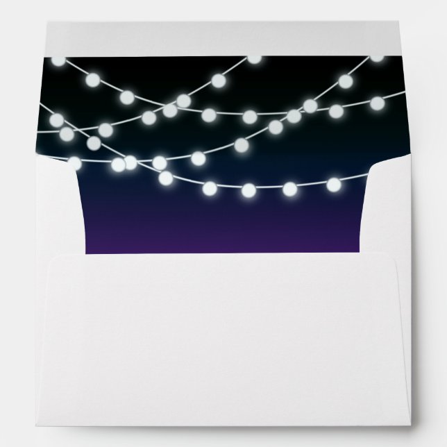 String Of Lights Aglow Borealis Wedding Envelopes (Back (Bottom))