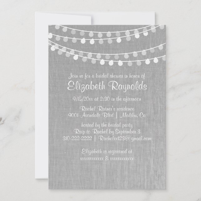 String of Lights Bridal Shower Invitations (Front)