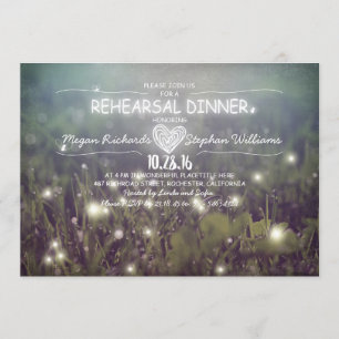 string of lights fireflies rustic rehearsal dinner invitation