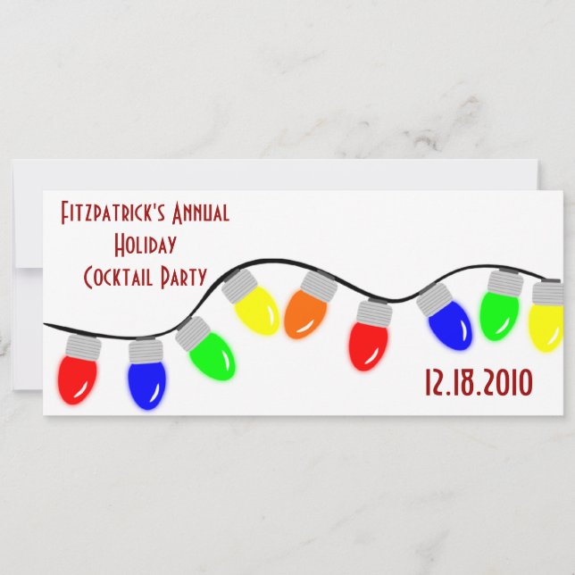 String Of Lights Holiday Party Invitations (Front)