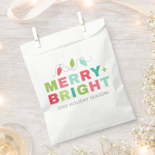 String Of Lights Merry and Bright Christmas  Favour Bag