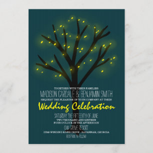 String of Lights Oak Tree Wedding Invitations