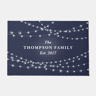 String of Lights Personalised Family Name Doormat