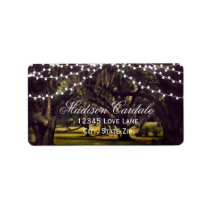 String of Lights Rustic Oak Tree Address Labels