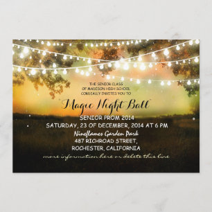 string of lights rustic Prom Invitations