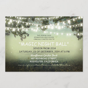 string of lights rustic Prom night Invitations