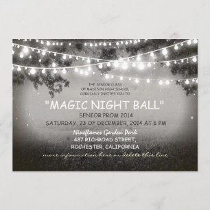 string of lights rustic Prom night Invitations