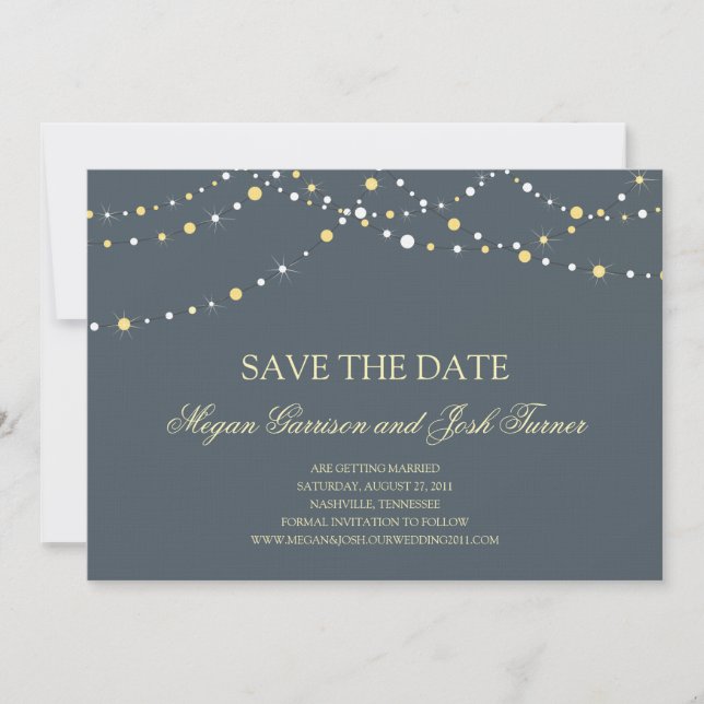 String of Lights Save the Date Invitation (Front)