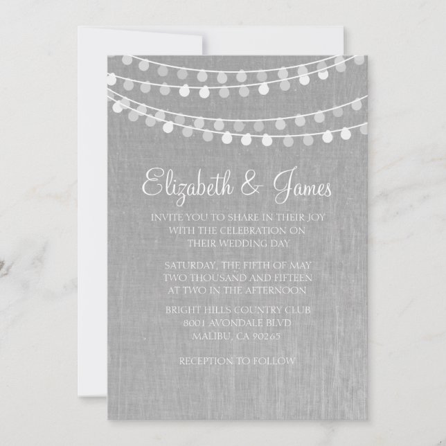 String of Lights Wedding Invitations (Front)