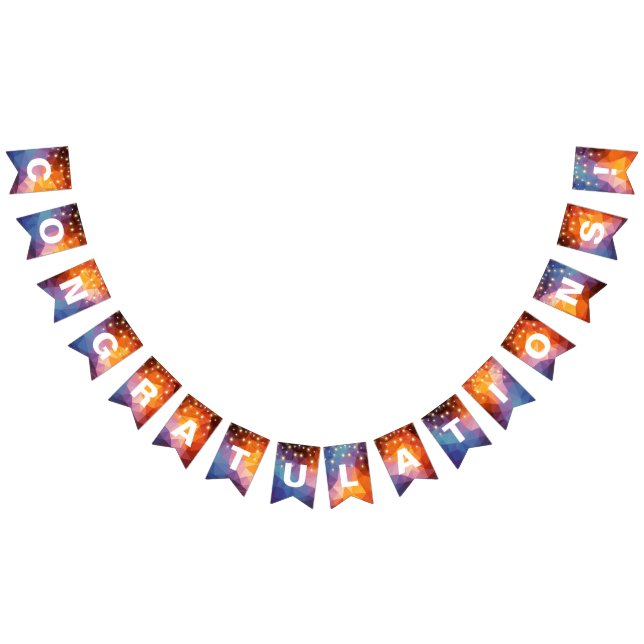 string of party lights on triangle abstract bunting  (All)