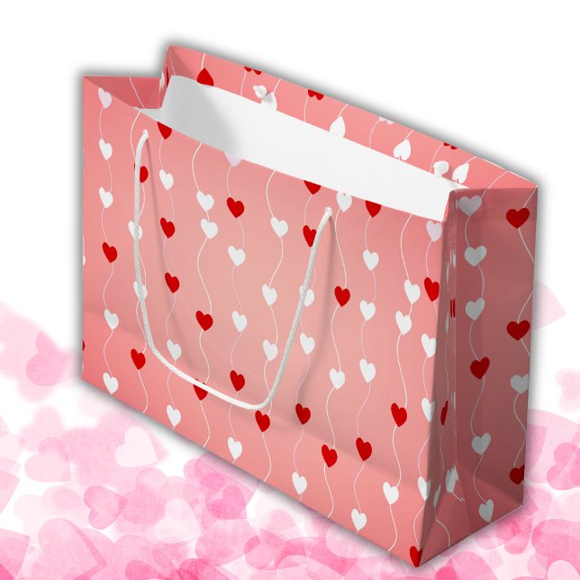 String of Petite Hearts Valentine's Large Gift Bag (Creator Uploaded)