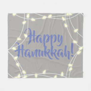 String of White Lights Hanukkah Greeting Fleece Blanket